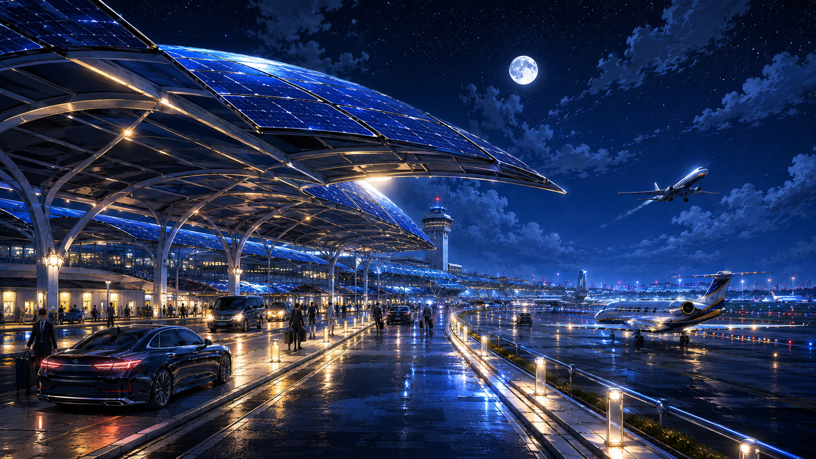 Airport solar canopies
