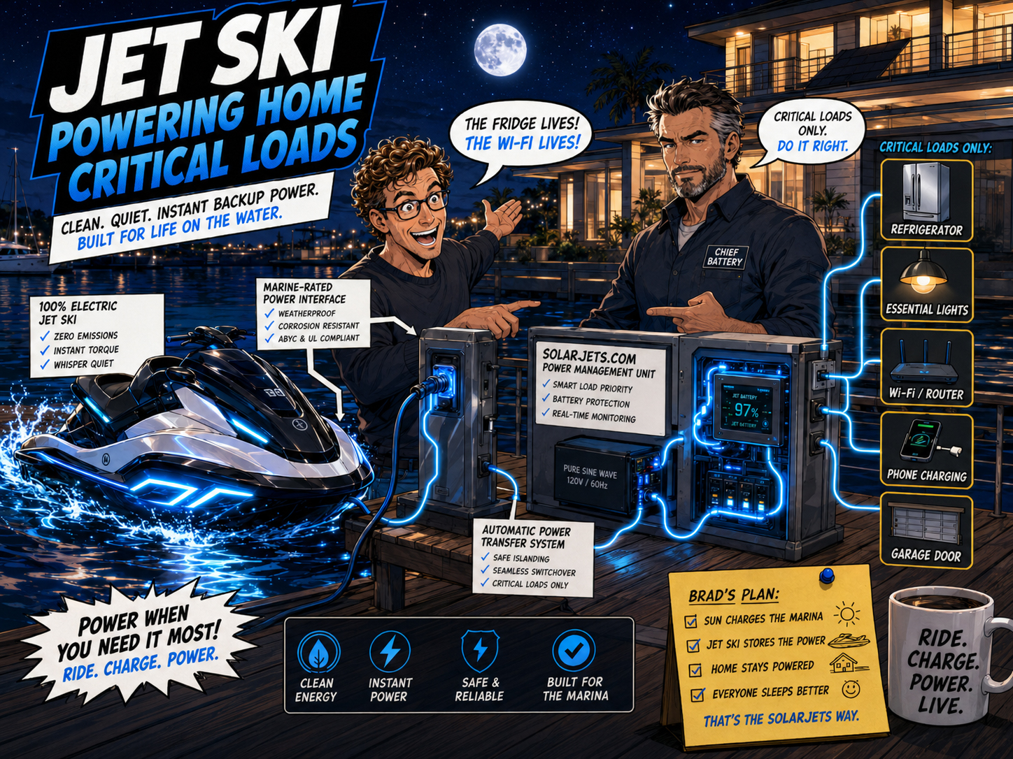Jet Ski powers critical loads