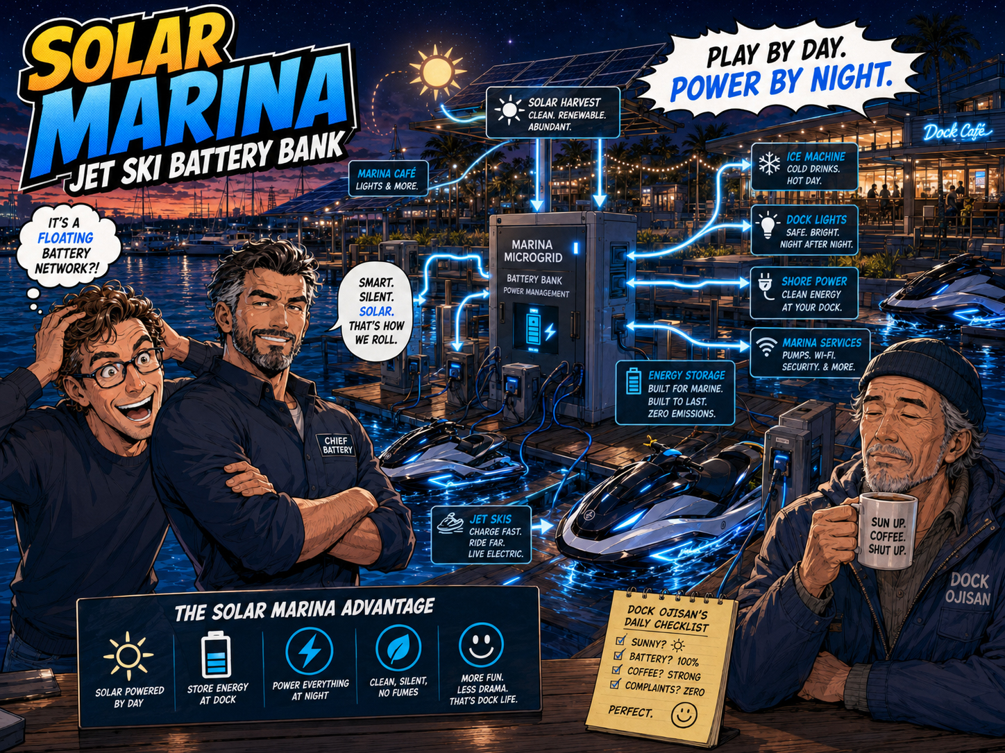 Solar marina Jet Ski battery bank